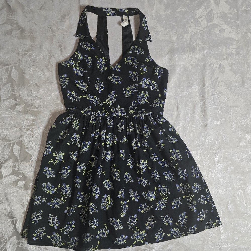 MAC+JAC Dress Halter Floral Medium Sun Prairie Demure Little Black Femenine Wome